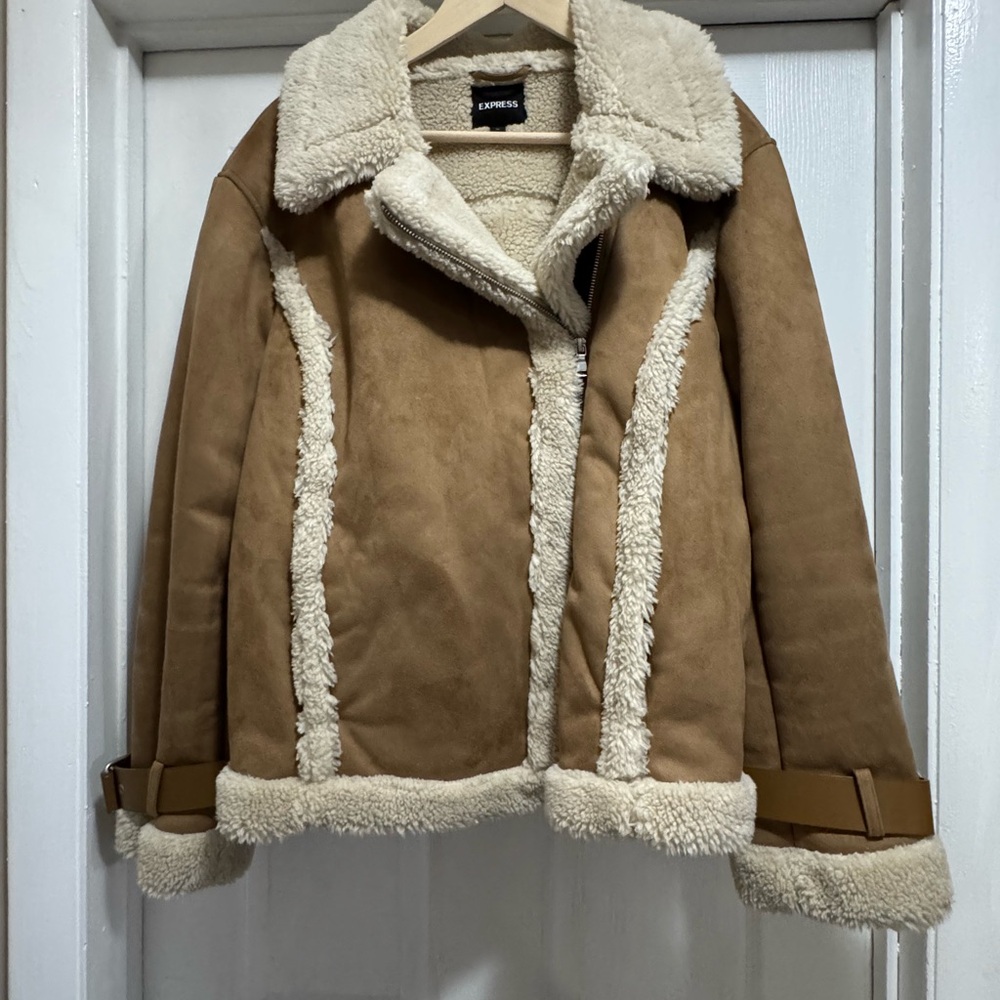 Express Cream Shearling Jacket - image 5